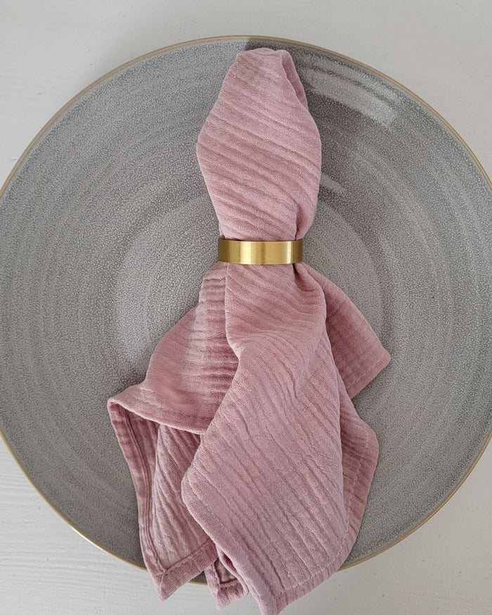 Stilvolle Stoffservietten aus Musselin 4, 6 oder 8 Stück - Uni Rosa
