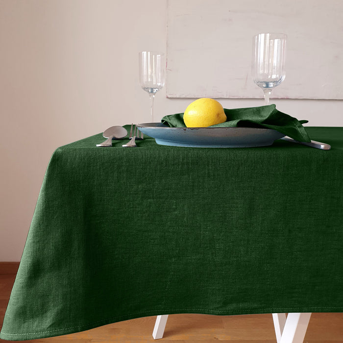 Hochwertige Tischdecke aus 100% Leinen in 7 Größen - Uni Grün