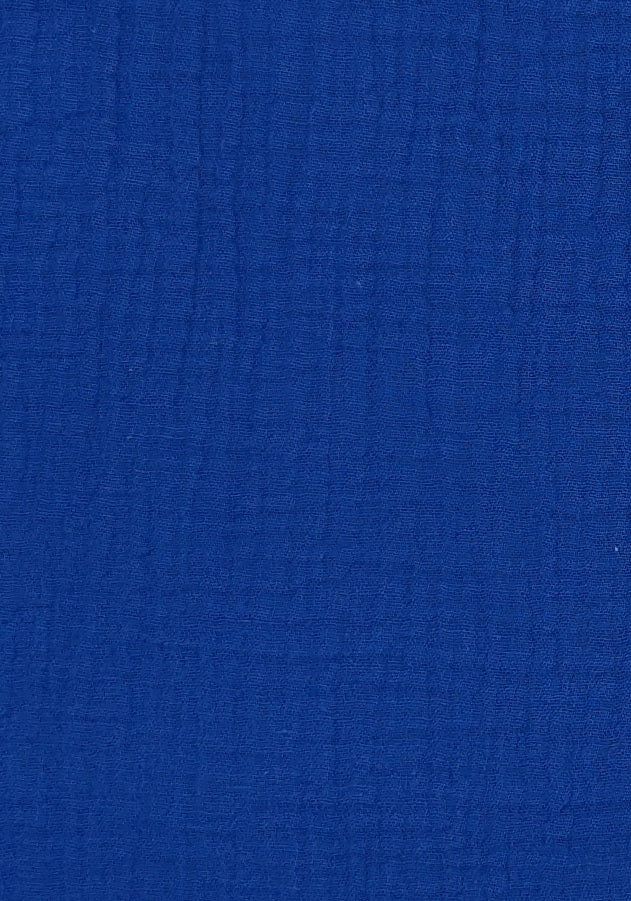 Meterware Musselin - Breite 1,35 m - Uni Kobalt Blau
