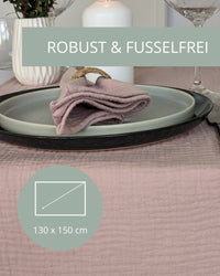 Musselin Tischdecke in 4 Größen - Uni Rosa