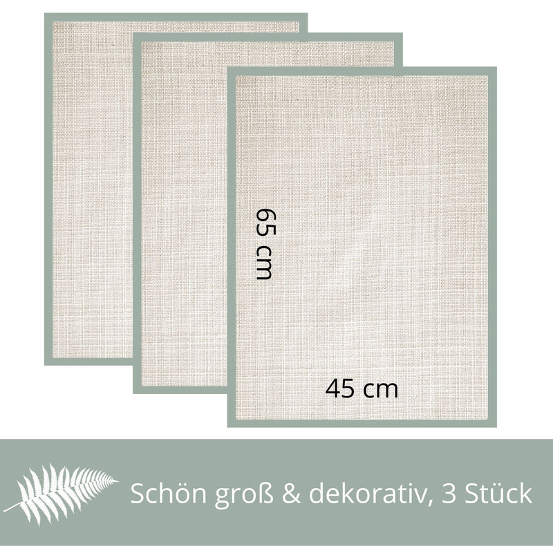 Hochwertige Geschirrtücher aus Leinen, 3er Pack - Mix Salbei, Mint, Natur